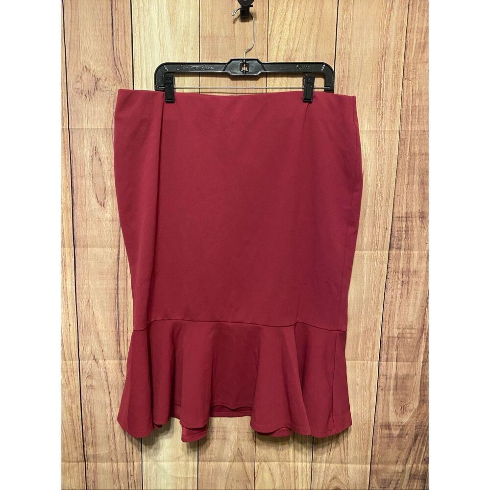 Ashley Stewart size 18 NWT skirt pink raspberry